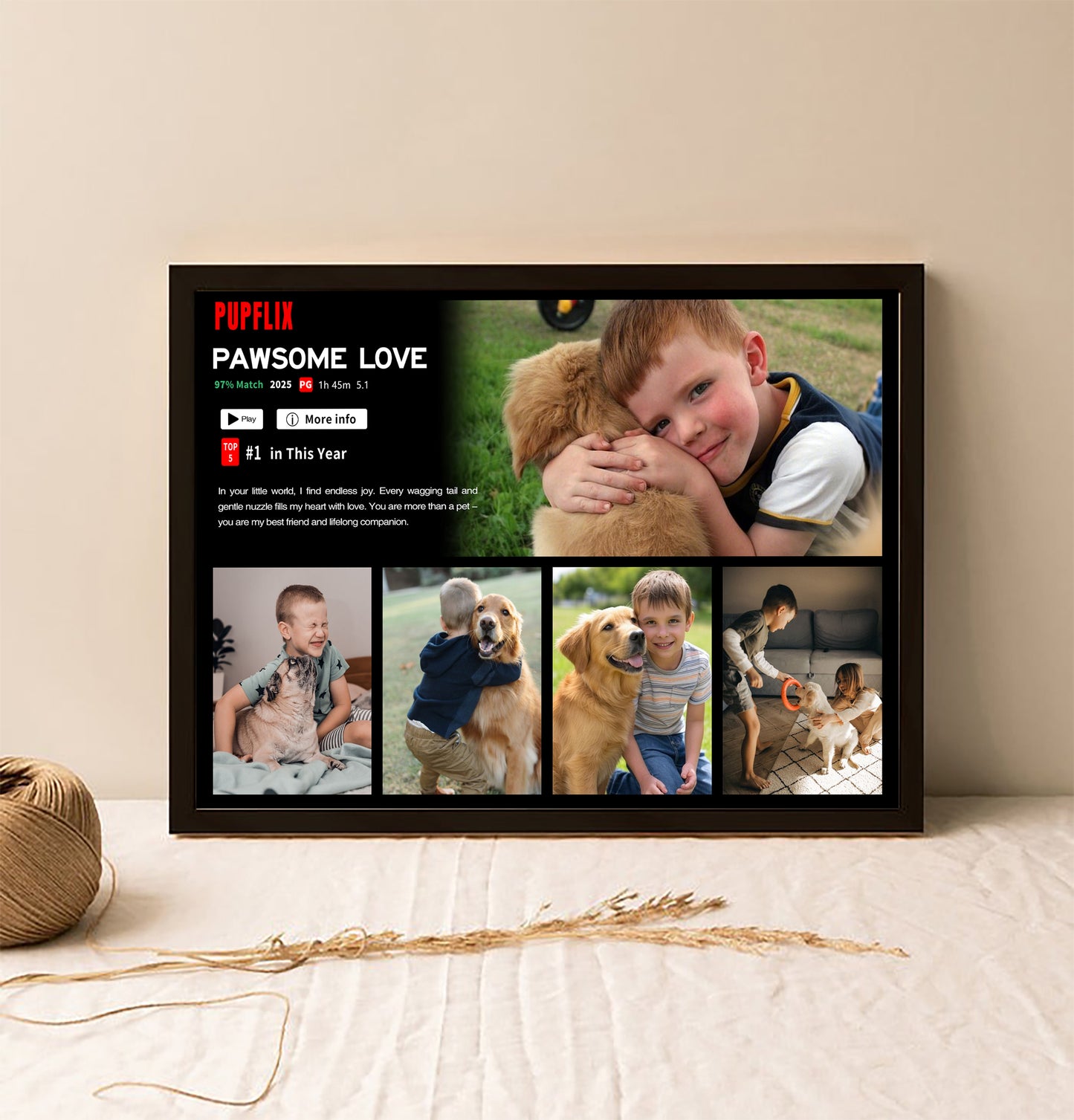 Personalized Petflix Pets Photo Movie Frame For Pet Parents