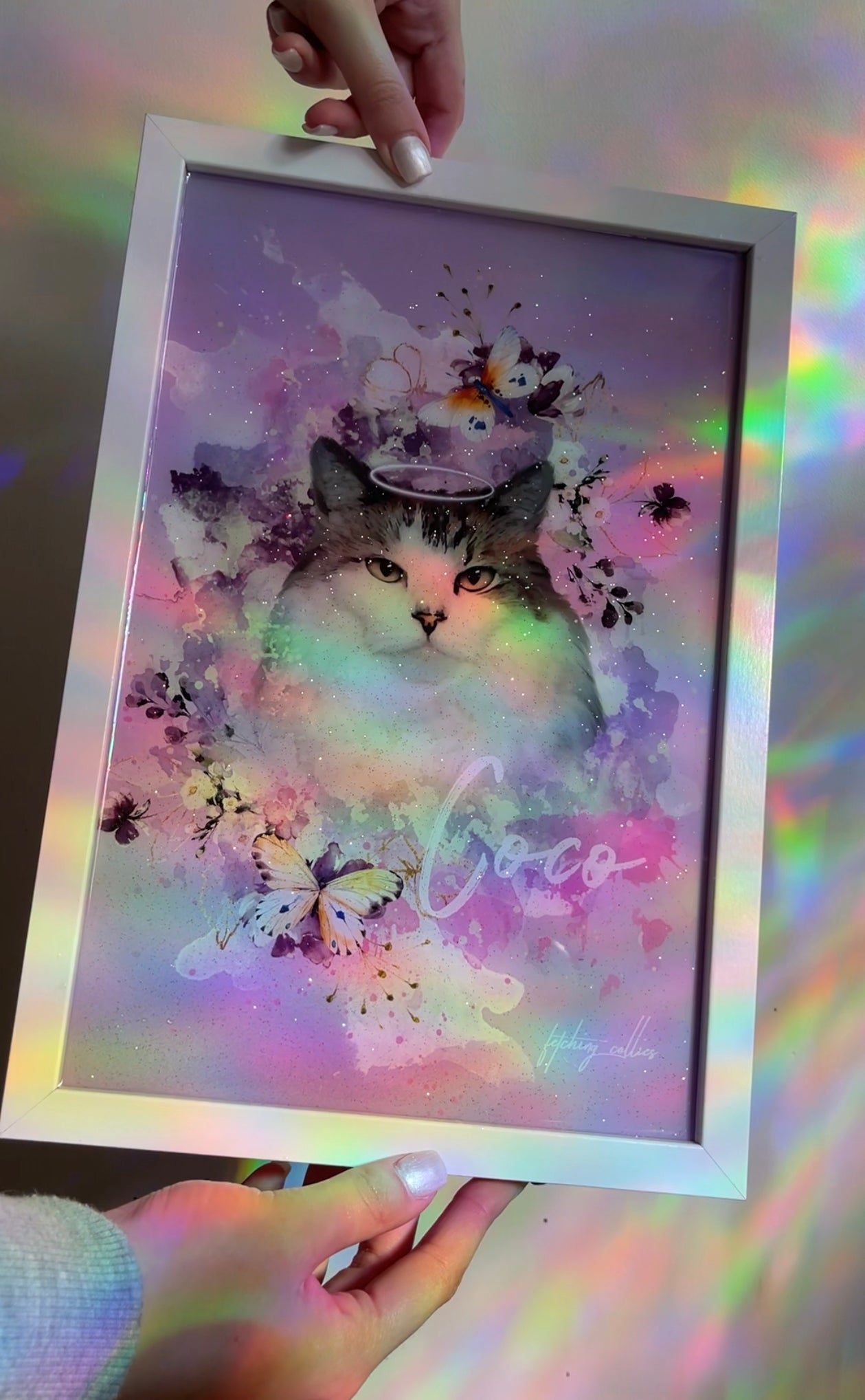 Glitter Embellished Print - Pet Oil Painting
