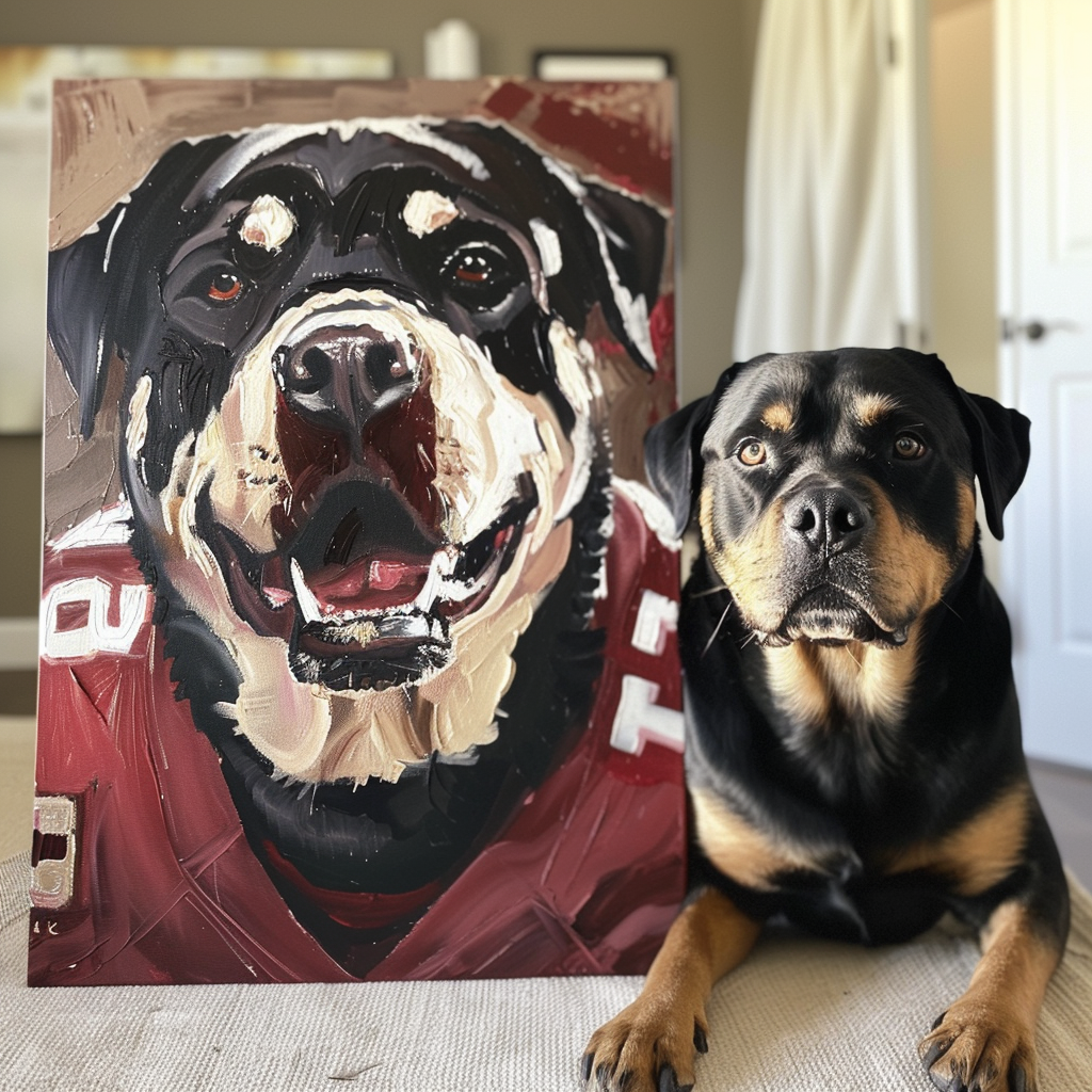 "Rugby Player" Pet Canvas