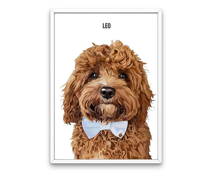 Custom Framed Single Pet Portrait