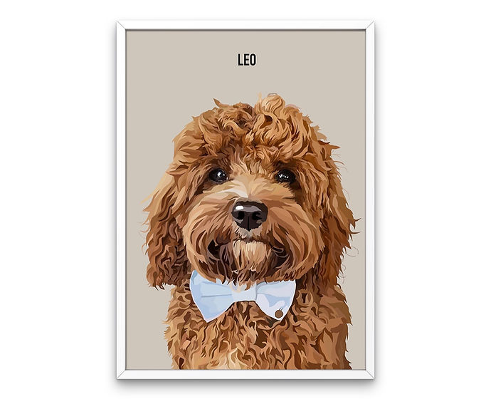 Custom Framed Single Pet Portrait