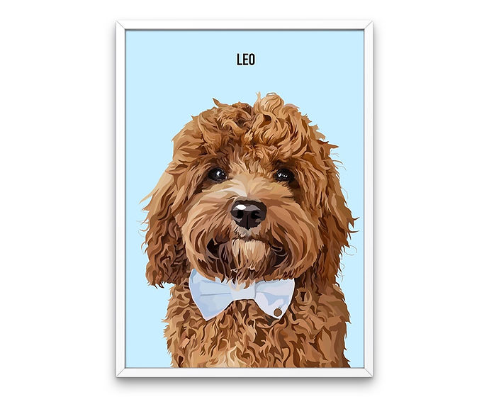 Custom Framed Single Pet Portrait