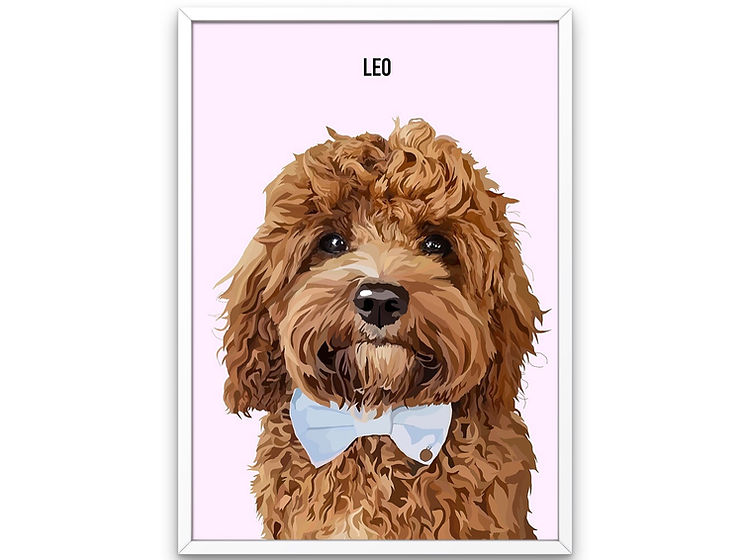 Custom Framed Single Pet Portrait