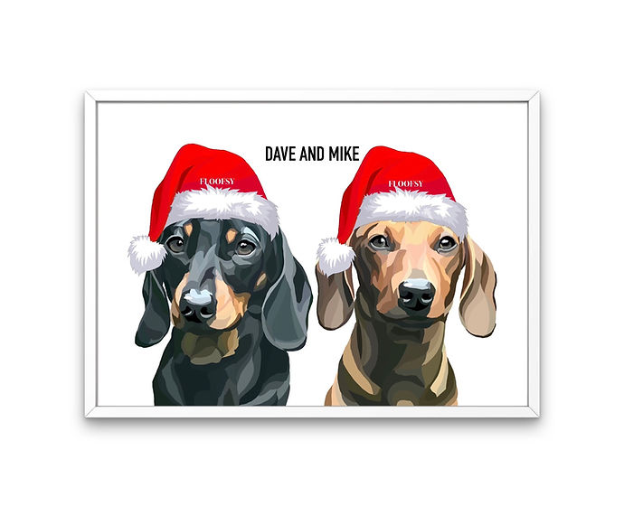 Custom Framed Double Pet Portrait