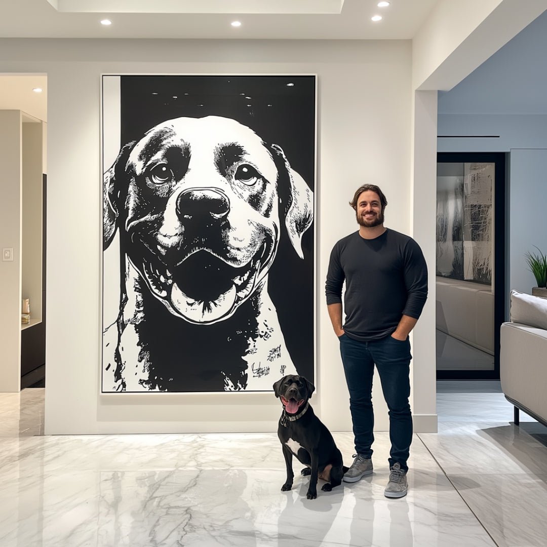 Custom Pet Portrait - Black & White Style