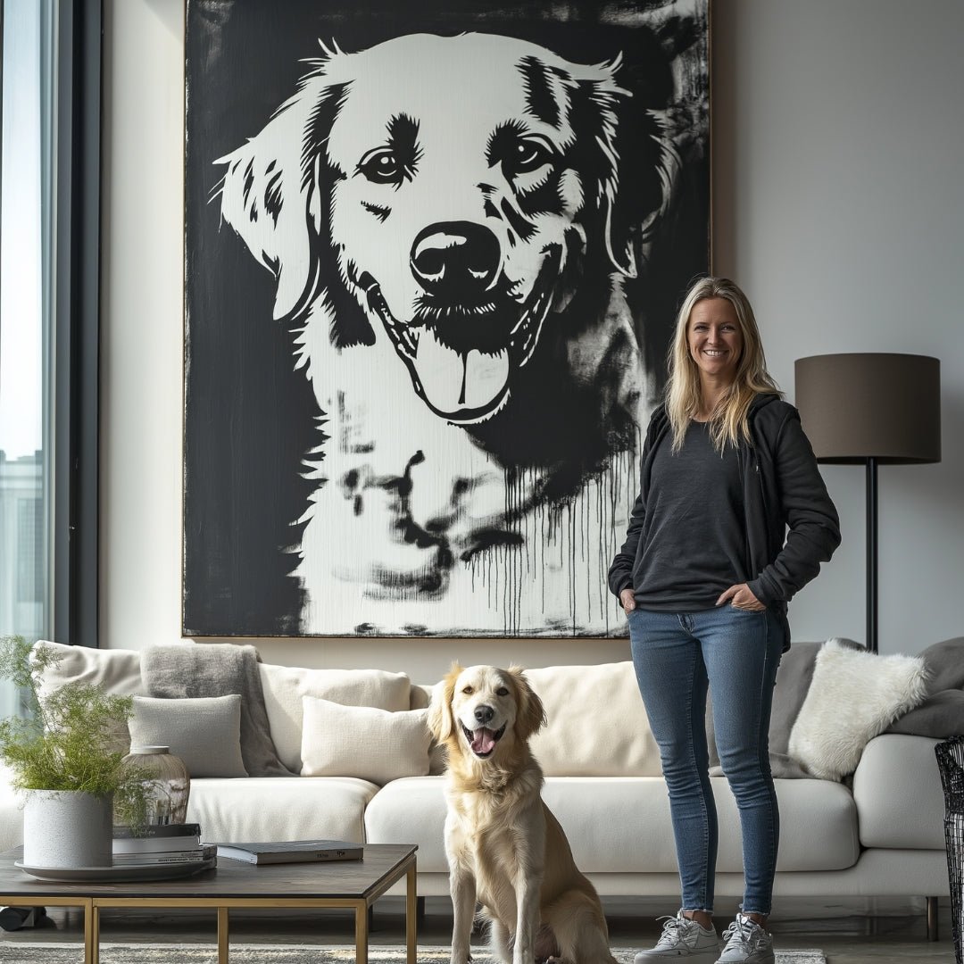 Custom Pet Portrait - Black & White Style