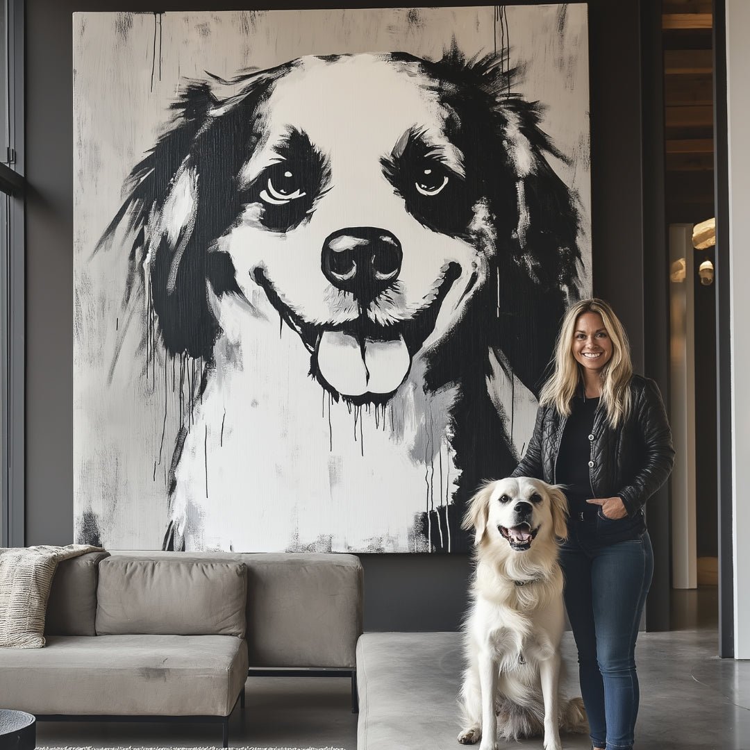 Custom Pet Portrait - Black & White Style