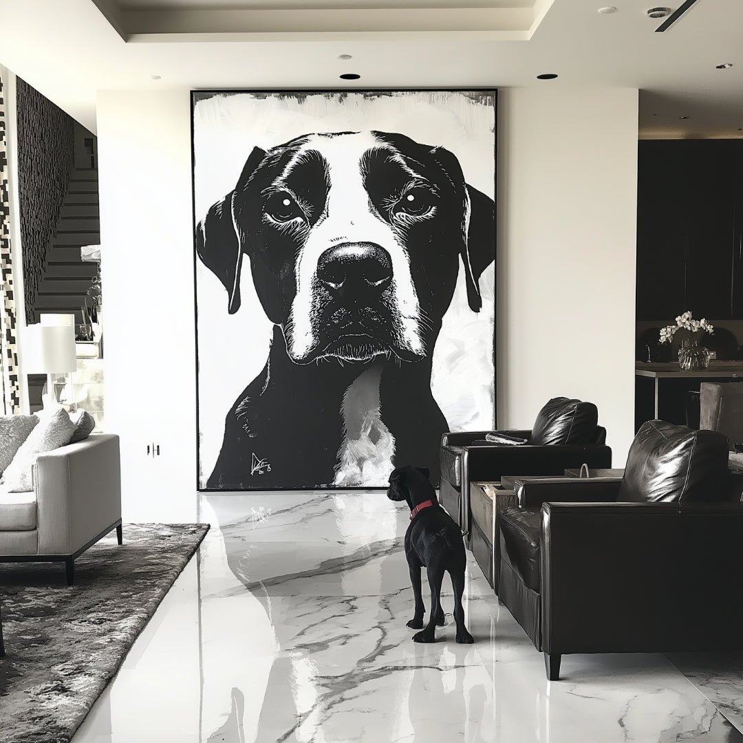 Custom Pet Portrait - Black & White Style