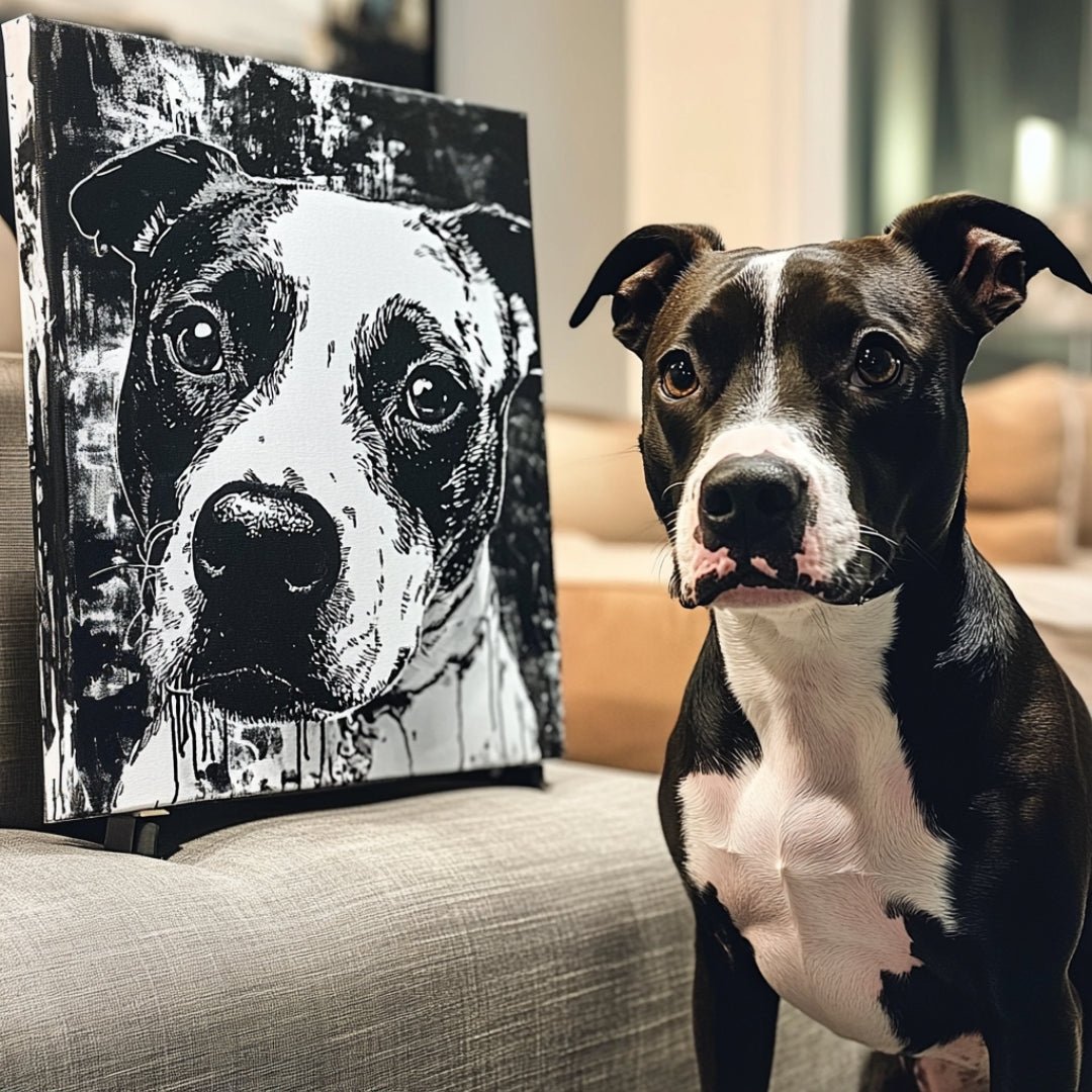 Custom Pet Portrait - Black & White Style