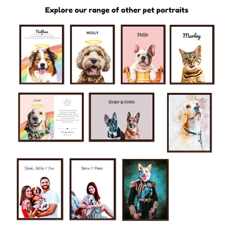 Custom Pet Loss Gift Pet Portrait with Halo Ring Flower DIGITAL Pet Portrait from Photo In Memory of Dog Loss Gift Pet Sympathy Dog GIft