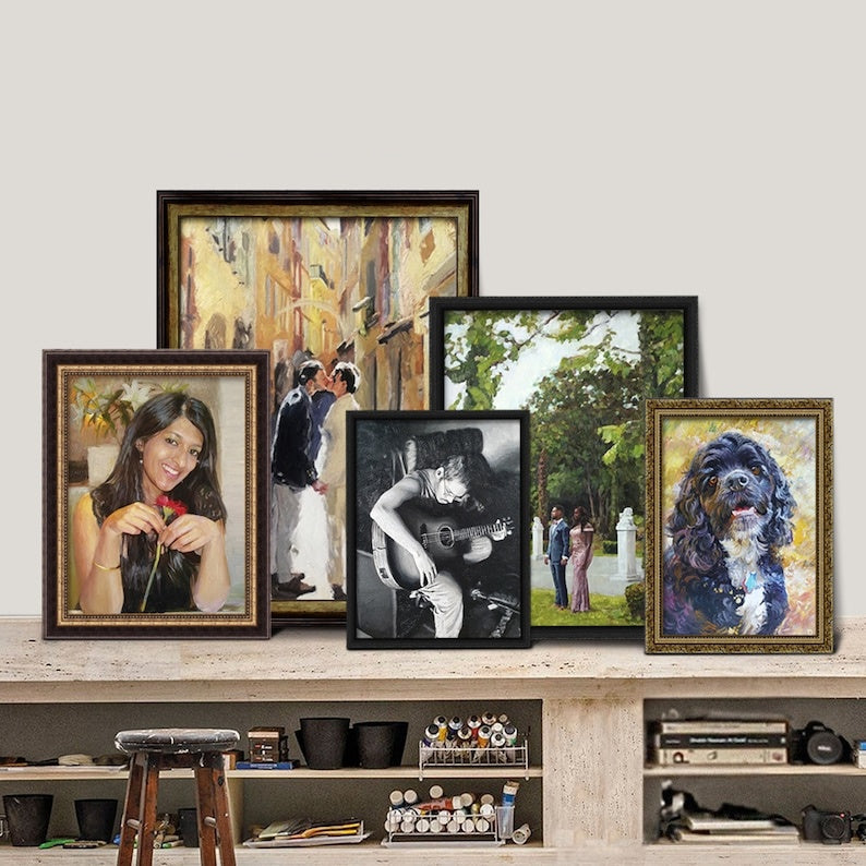 Oil painting commission, Custom oil portrait, Custom dog oil painting