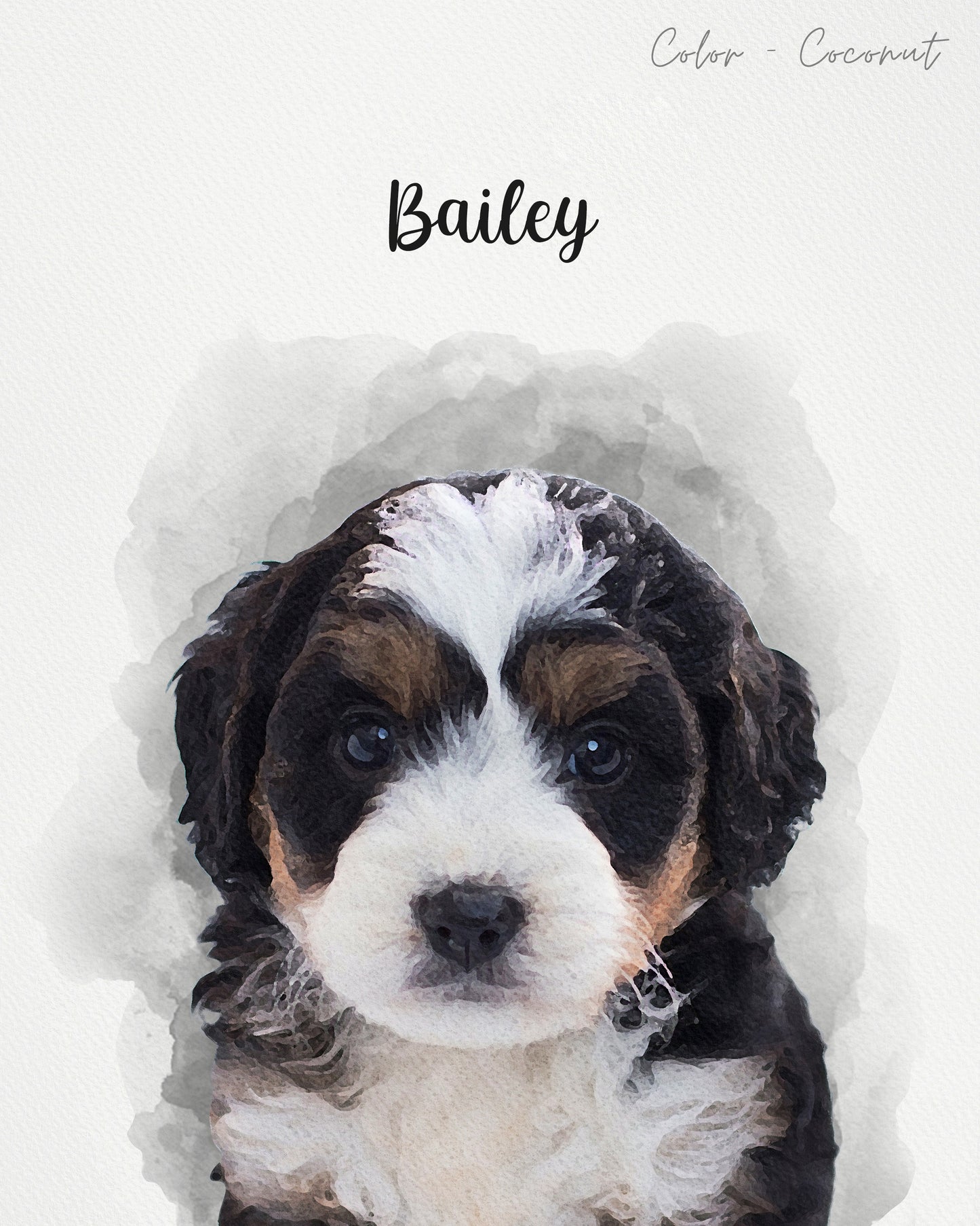 Watercolor Pet Portrait Photo Personalized Handmade Canvas Gift For Girlfriend Pet Memorial