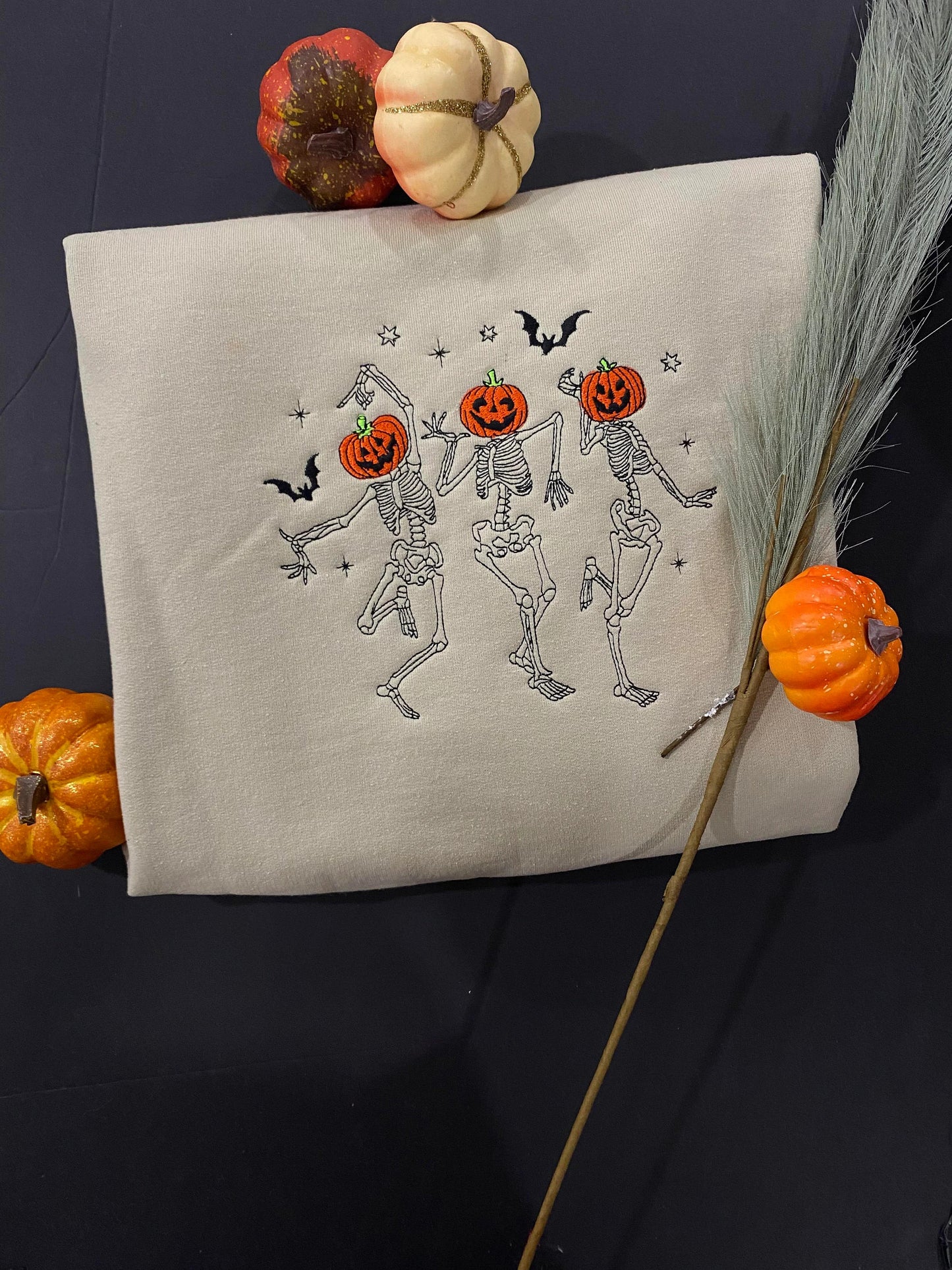 🎃🔥(Best seller)Embroidered Haunted Pumpkin Hoodie/Sweatshirt