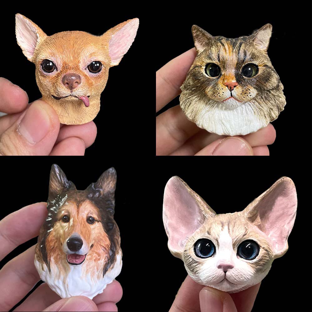 Custom Pet Sculpture – Multifunctional Pet Portrait Fridge Magnet and Car Air Freshener