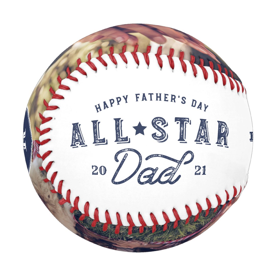 All Star Dad | Happy Father's Day 2 Photo & Monogram Baseball