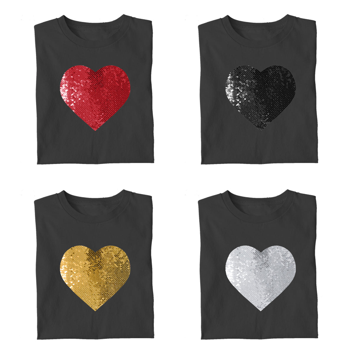 👧Little Girls Custom Flip Sequin Shirt (Heart)