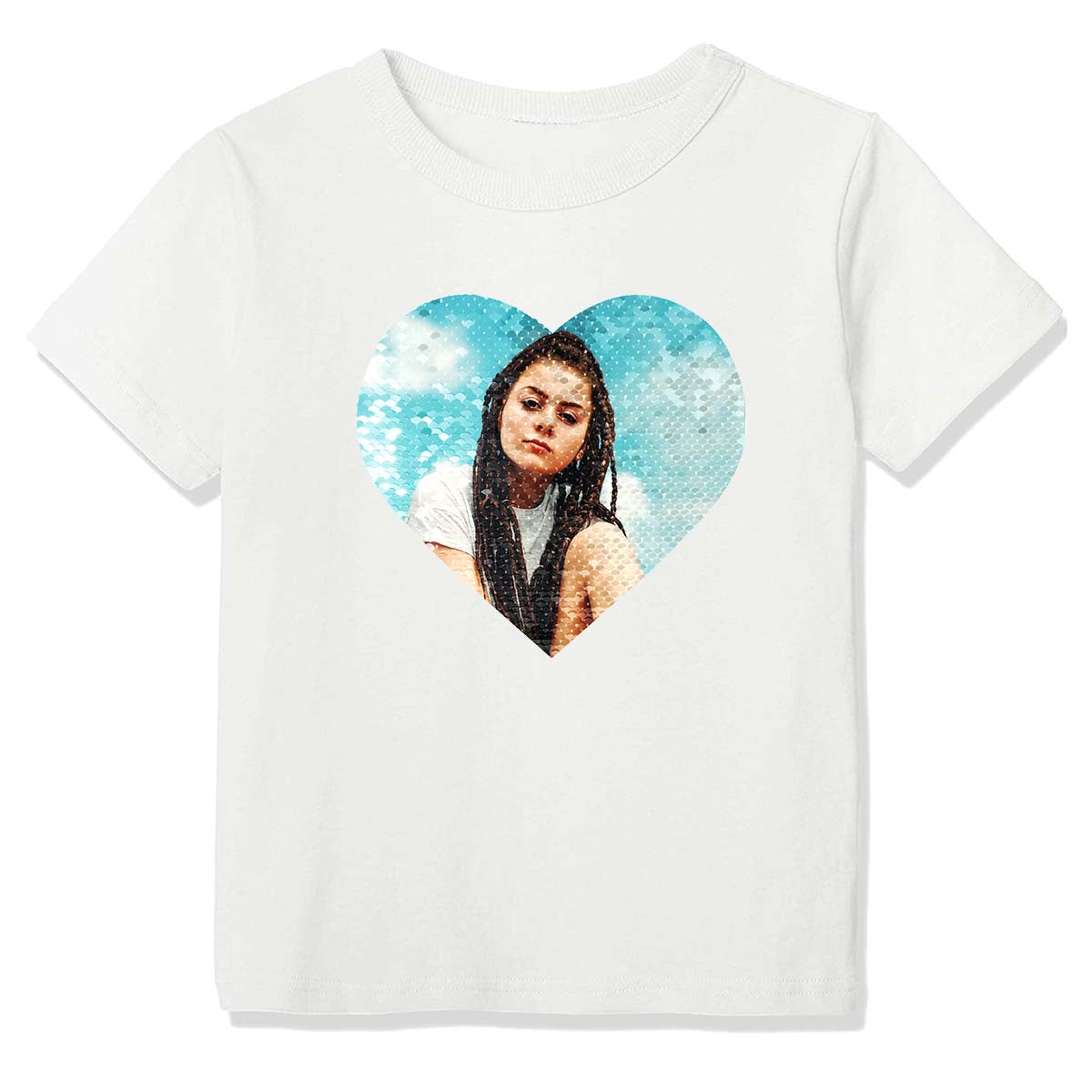 👧Little Girls Custom Flip Sequin Shirt (Heart)