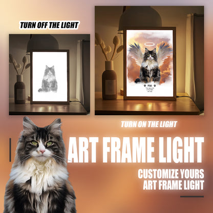 Customizable Owner and Fur Baby on Art Frame Light