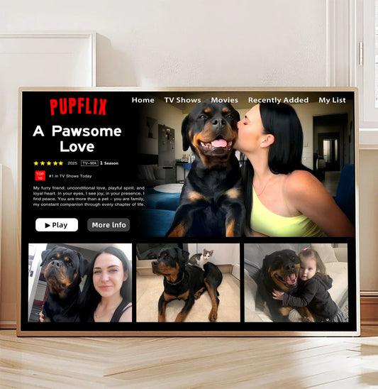 Custom Petflix Dog Cat Photos Movie Frame For Pet Parents