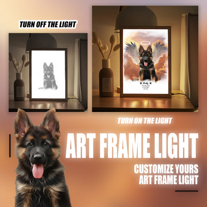 Customizable Owner and Fur Baby on Art Frame Light