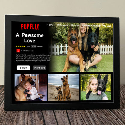 Custom Petflix Dog Cat Photos Movie Frame For Pet Parents