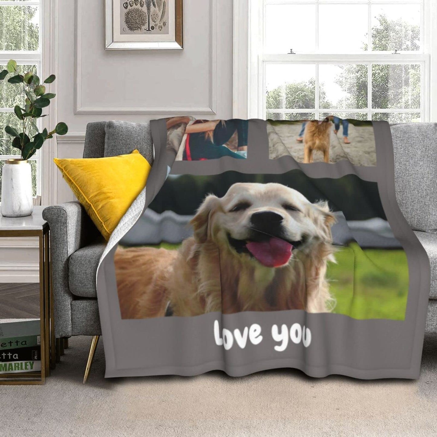 Custom Blanket with Photo， Funny Gifts for Boyfriend,Dad,Mom,Friends,New Year,Birthday