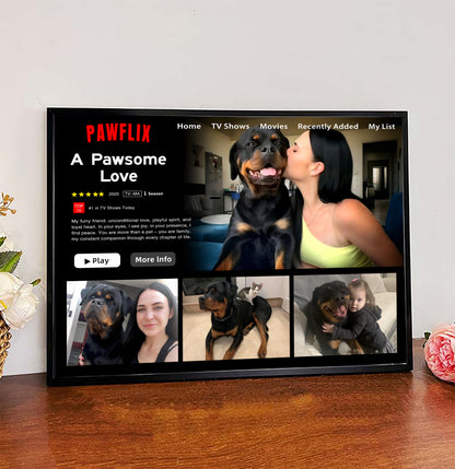 Custom Petflix Dog Cat Photos Movie Frame For Pet Parents