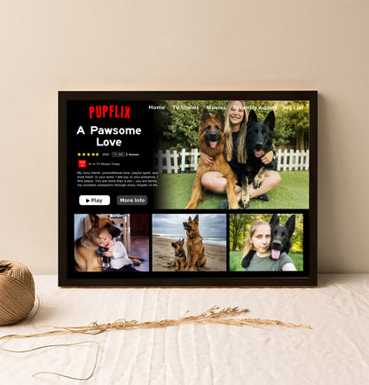 Custom Petflix Dog Cat Photos Movie Frame For Pet Parents