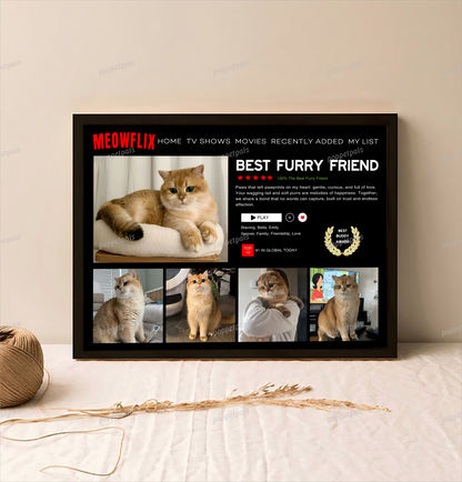 Custom Pawflix Pets Photo Movie Frame, Gift For Pet Lovers