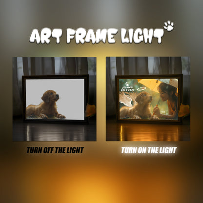 Customizable Owner and Fur Baby on Art Frame Light