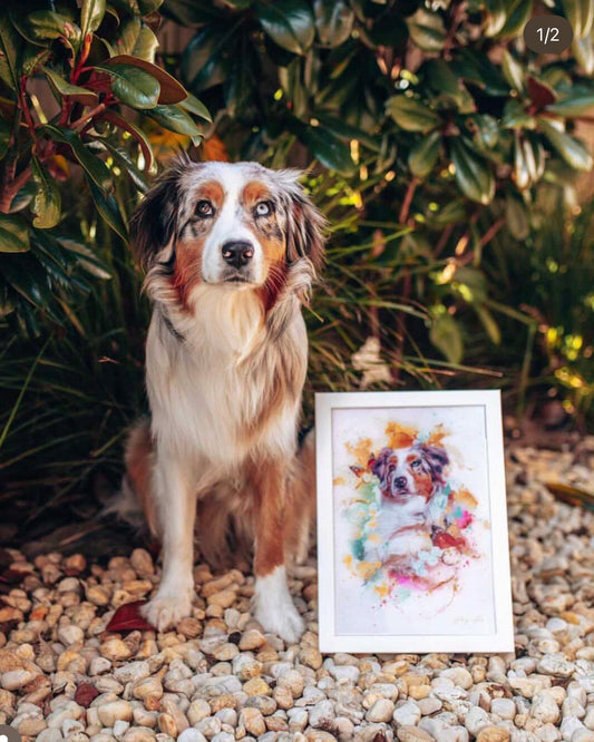 Glitter Embellished Print - Pet Oil Painting