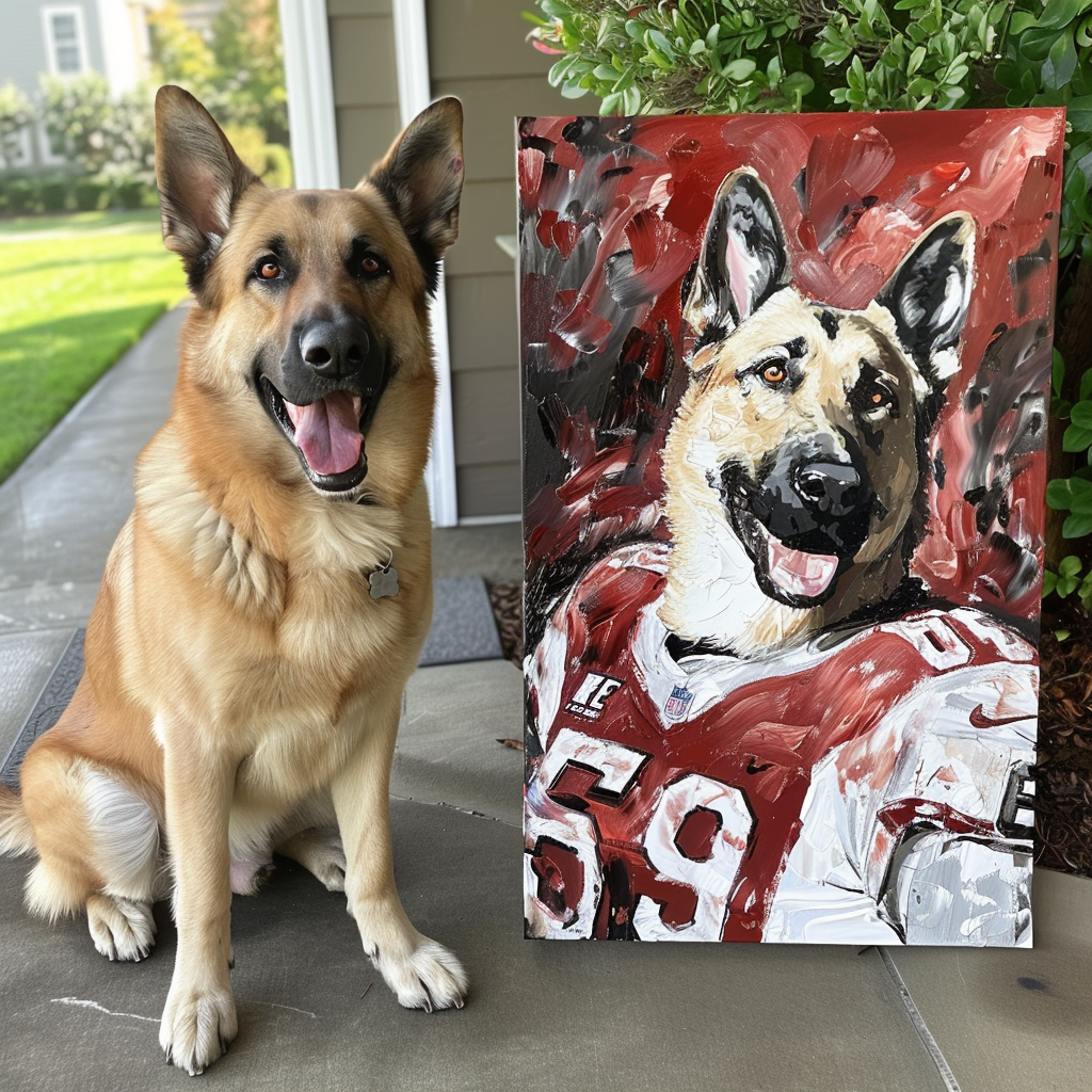 "Rugby Player" Pet Canvas