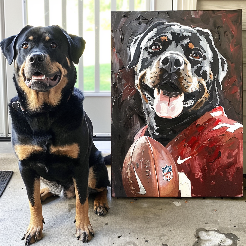 "Rugby Player" Pet Canvas