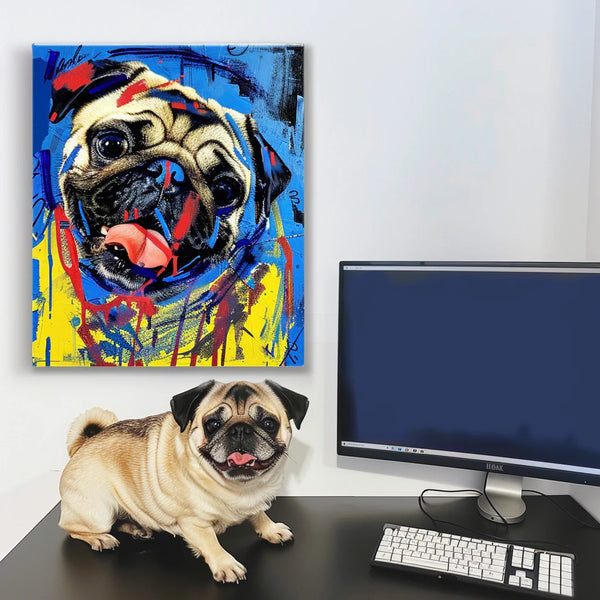 Custom 3D Embossed Canvas Painting-Graffiti-Blue Funk Canvas