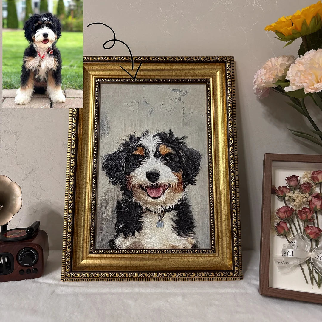 3D Embossed Canvas Painting Custom Pet Portrait Canvas Collection