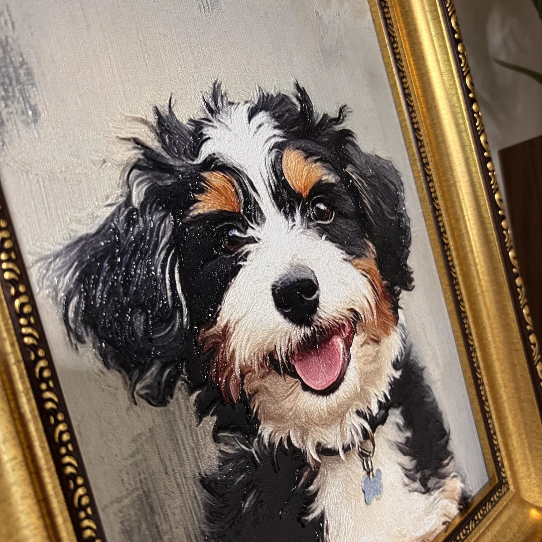 3D Embossed Canvas Painting Custom Pet Portrait Canvas Collection