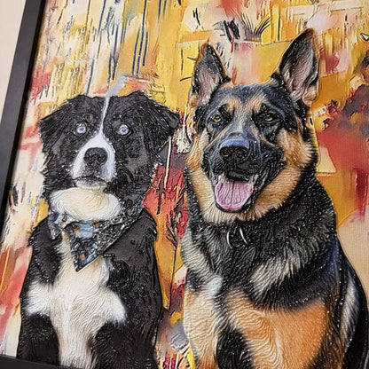 3D Embossed Canvas Painting Custom Pet Portrait Canvas Collection
