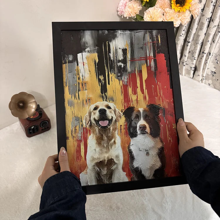 3D Embossed Canvas Painting Custom Pet Portrait Canvas Collection