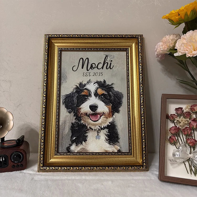 3D Embossed Canvas Painting Custom Pet Portrait Canvas Collection