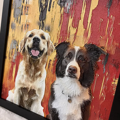 3D Embossed Canvas Painting Custom Pet Portrait Canvas Collection