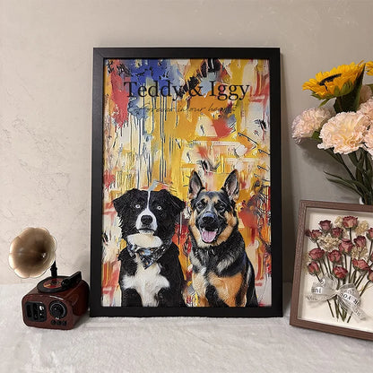 3D Embossed Canvas Painting Custom Pet Portrait Canvas Collection