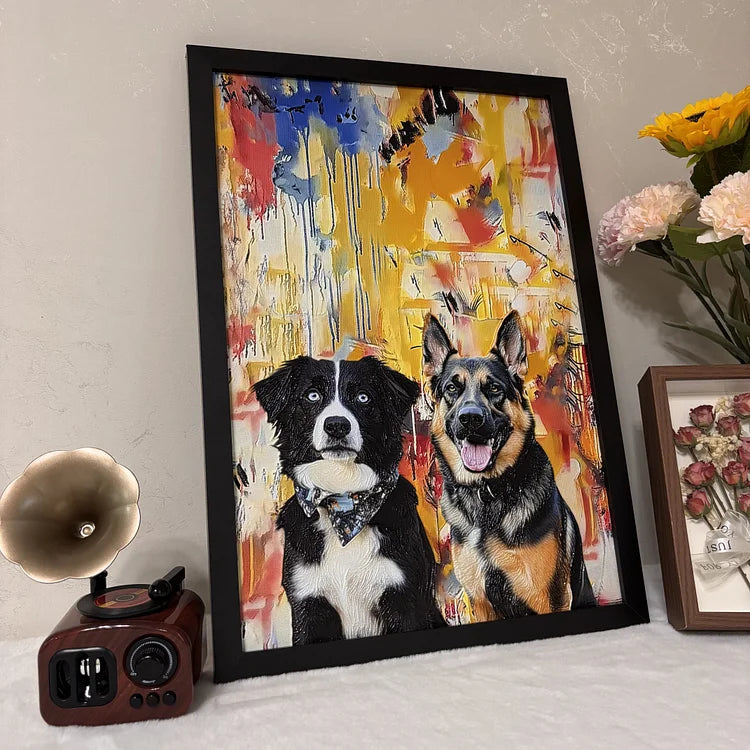 3D Embossed Canvas Painting Custom Pet Portrait Canvas Collection