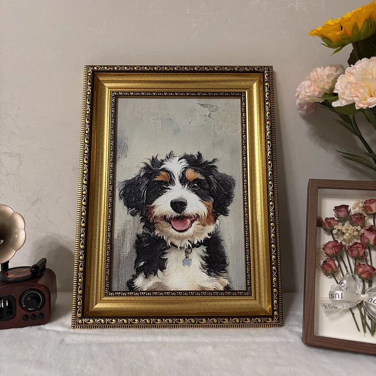 3D Embossed Canvas Painting Custom Pet Portrait Canvas Collection
