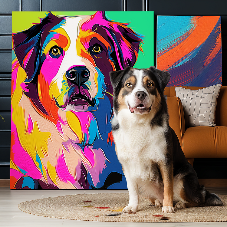 3D Embossed Canvas Painting Custom Pet Portrait Canvas Collection