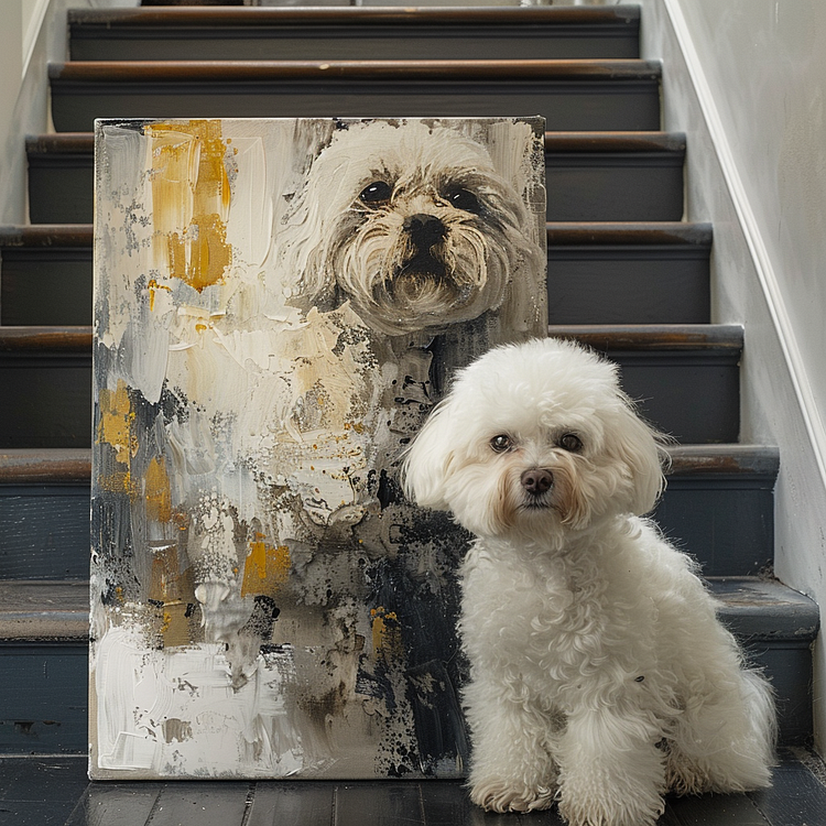 3D Embossed Canvas Painting Custom Pet Portrait Canvas Collection