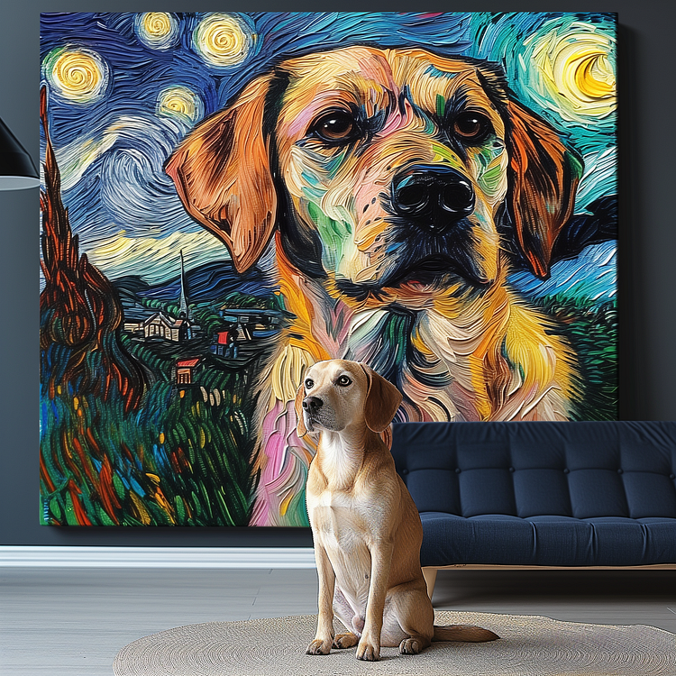 3D Embossed Canvas Painting Custom Pet Portrait Canvas Collection