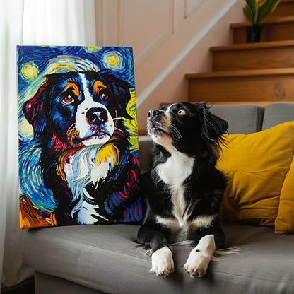 Custom 3D Embossed Canvas Painting-"VG-Starry Night"