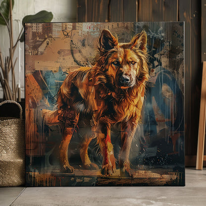 Custom 3D Embossed Canvas Painting-"Autumn and rocks"