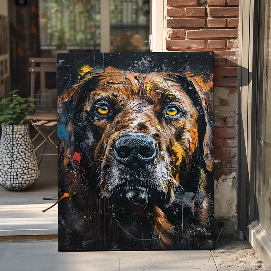 Custom 3D Embossed Canvas Painting-"Autumn and rocks"