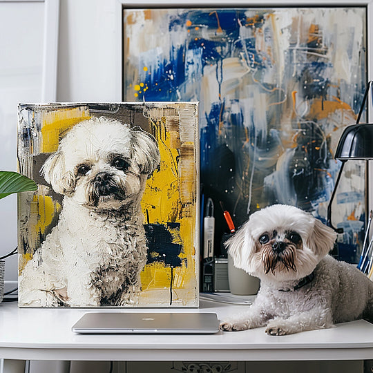 Custom 3D Embossed Canvas Painting-"Ginkgo in the Rain"